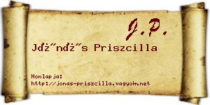 Jónás Priszcilla névjegykártya